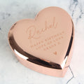 Personalised Free Text Rose Gold Heart Trinket Box from Heartfelt Gifts