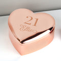 Personalised Big Age Rose Gold Heart Trinket Box from Heartfelt Gifts