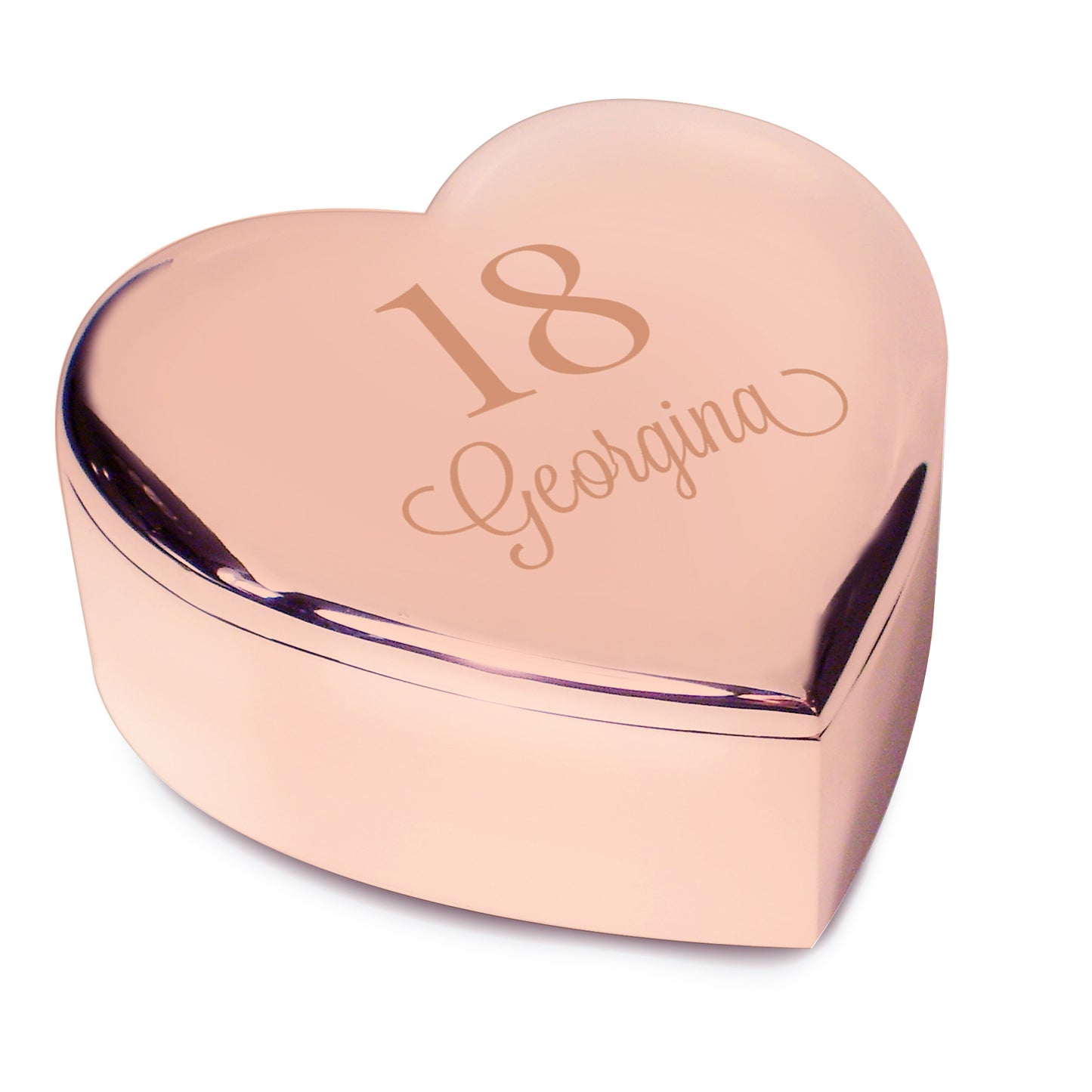 Personalised Big Age Rose Gold Heart Trinket Box - image 2
