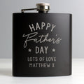 Personalised Fathers Day Black Hip Flask from Heartfelt Gifts