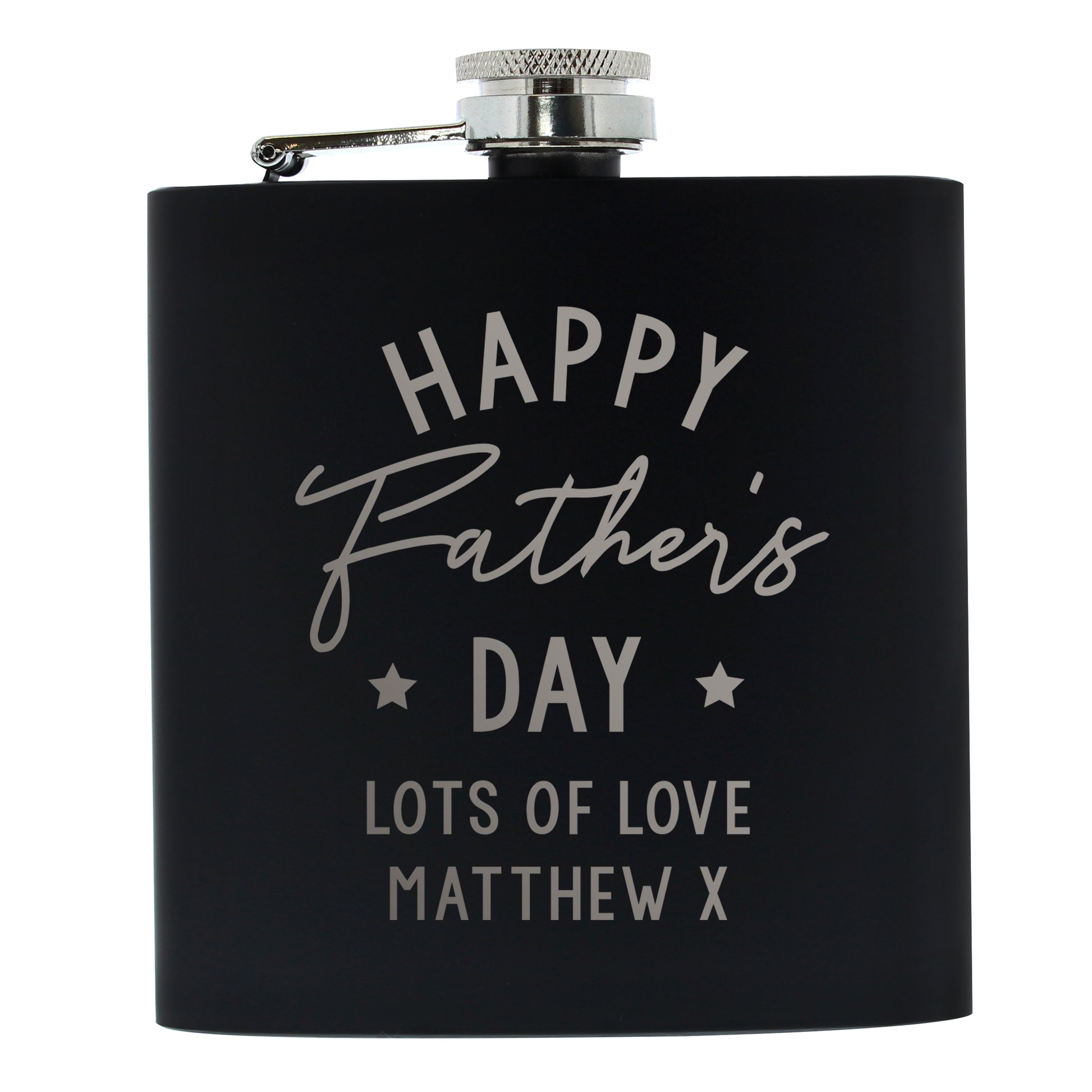 Personalised Fathers Day Black Hip Flask - image 2