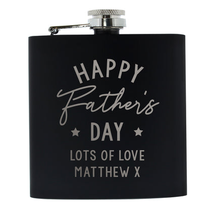 Personalised Fathers Day Black Hip Flask - image 2