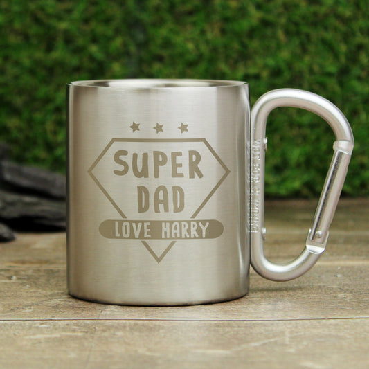 Personalised Super Dad Stainless Steel Mug - image 2