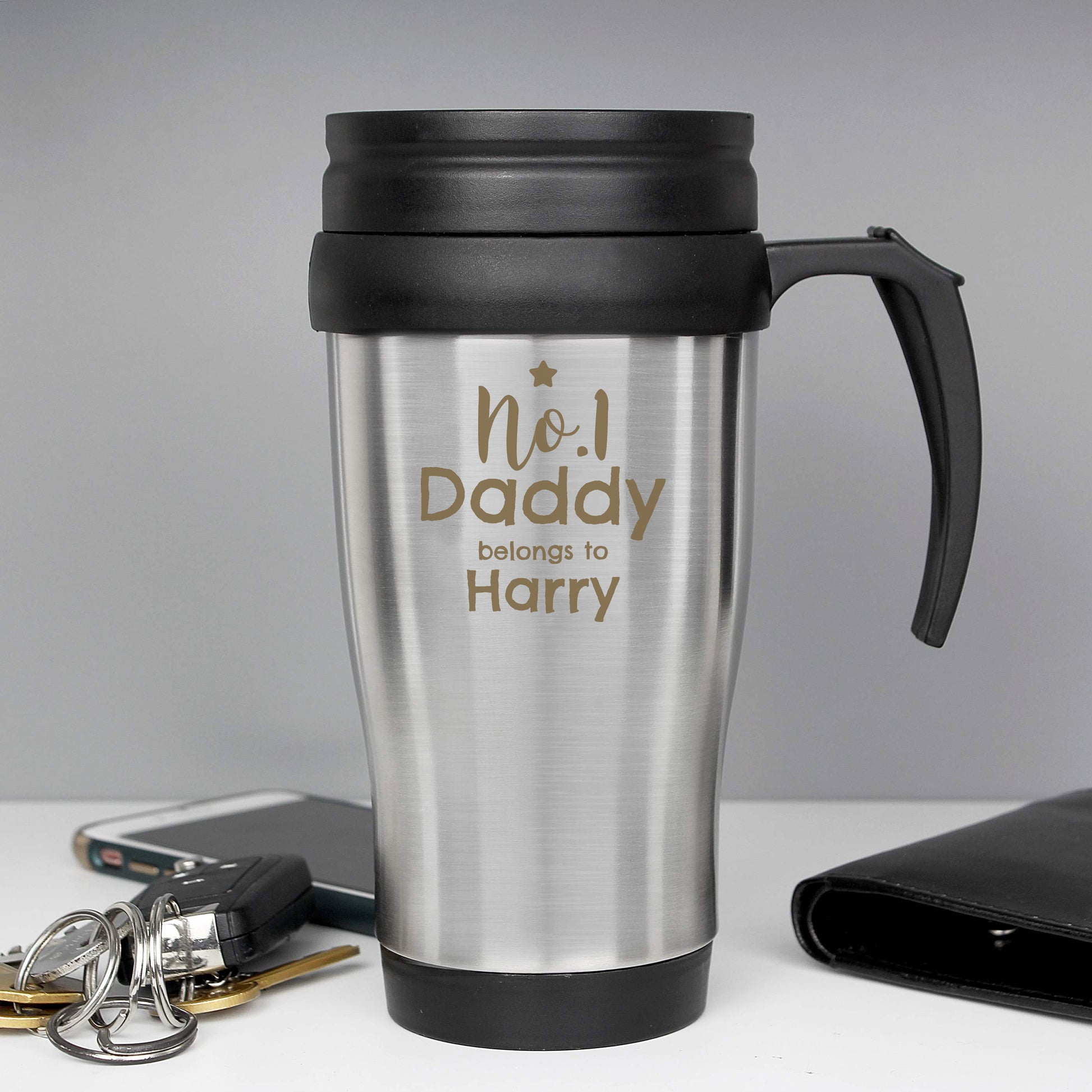 Personalised No.1 Daddy Travel Mug from Heartfelt Gifts
