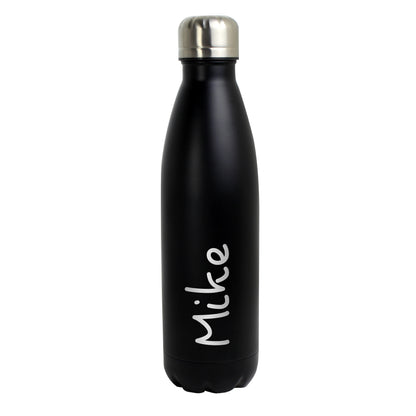 Personalised Name Only Black Metal Insulated Drinks Bottle - image 4