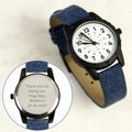 Personalised Black with Blue Canvas Strap Boys Watch from Heartfelt Gifts