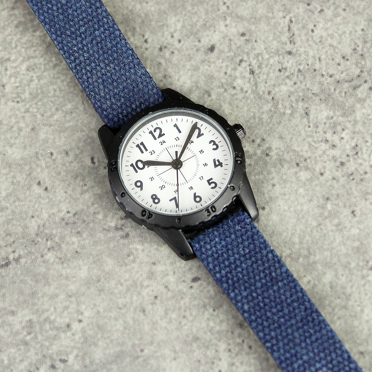 Personalised Black with Blue Canvas Strap Boys Watch - image 6