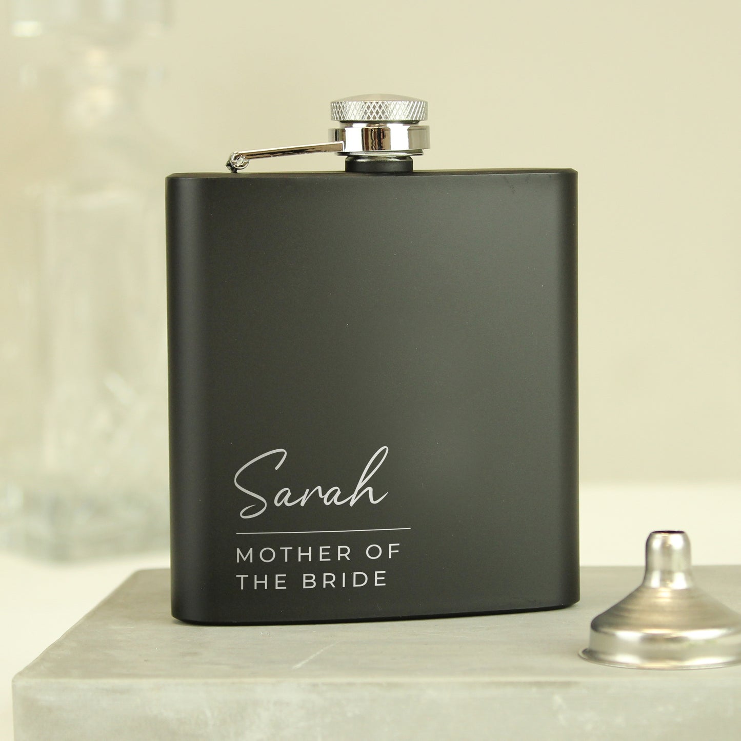 Personalised Free Text Script Black Hip Flask - image 3
