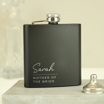 Personalised Free Text Script Black Hip Flask - image 3