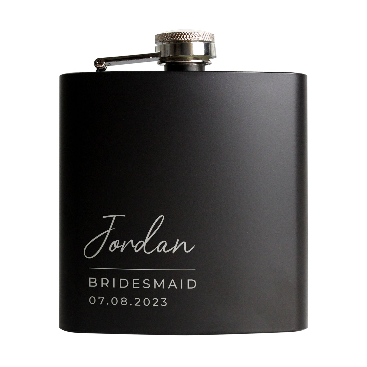 Personalised Free Text Script Black Hip Flask - image 5