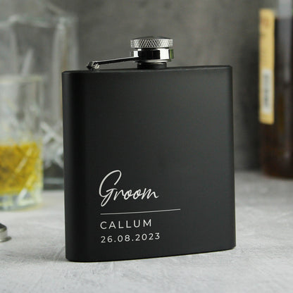 Personalised Free Text Script Black Hip Flask - image 7