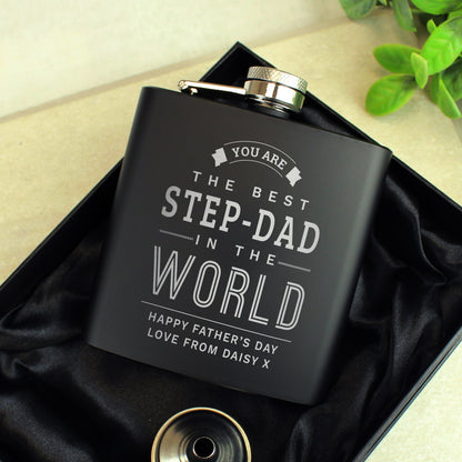 Personalised Best in The World Black Hip Flask - image 3