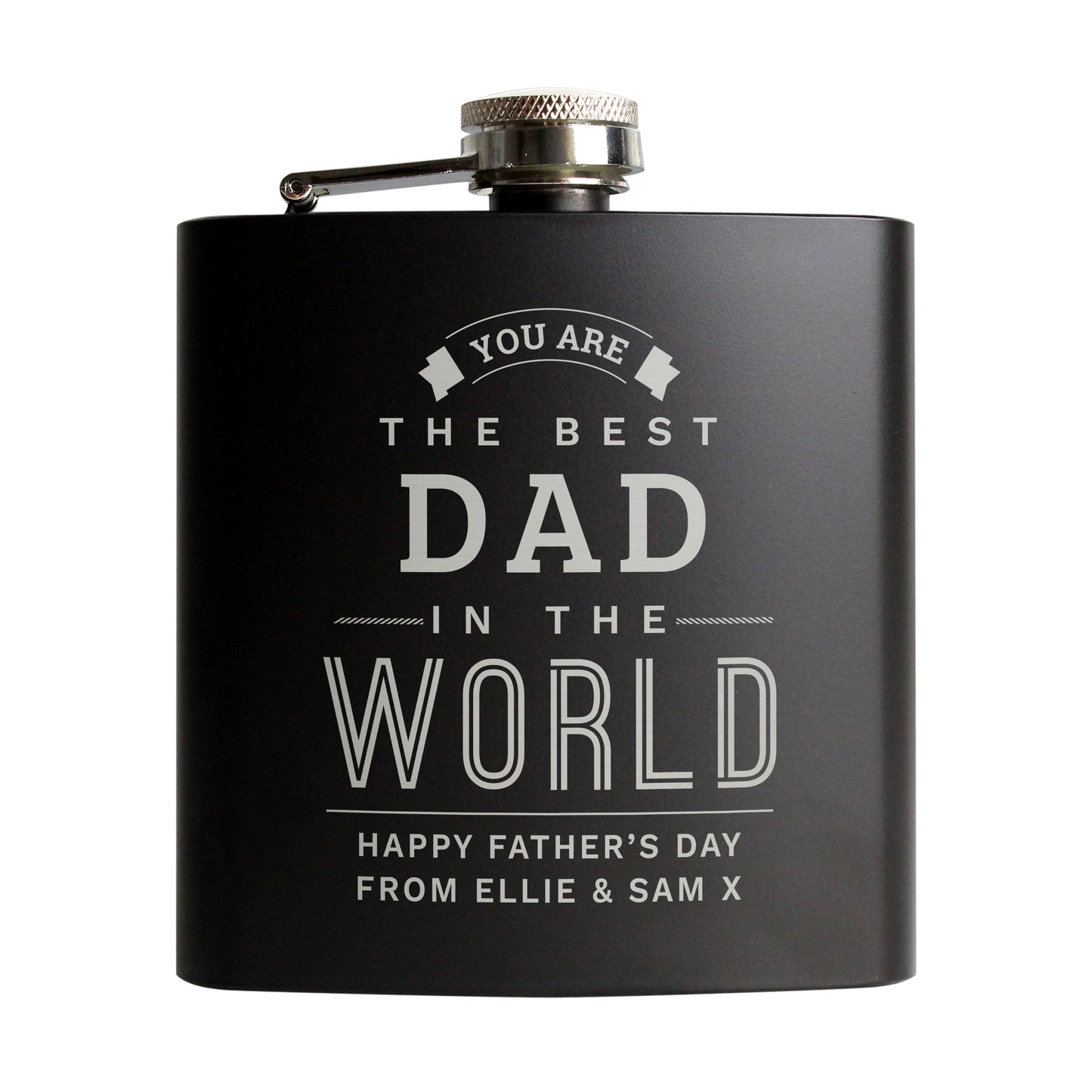 Personalised Best in The World Black Hip Flask - image 5