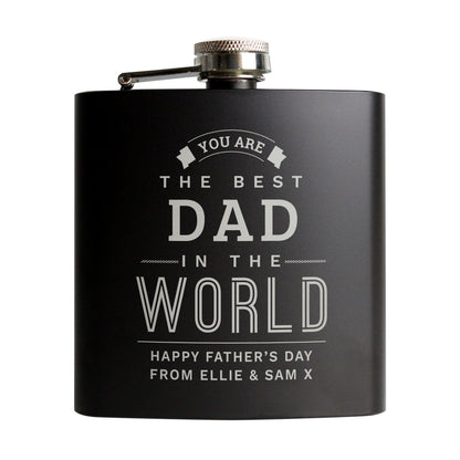 Personalised Best in The World Black Hip Flask - image 5
