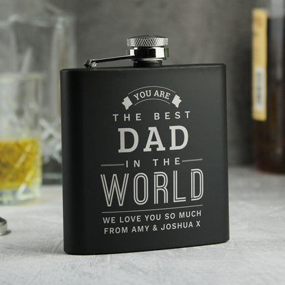 Personalised Best in The World Black Hip Flask - image 6