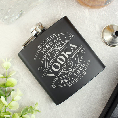 Personalised Spirit Black Hip Flask - image 2
