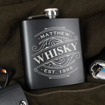 Personalised Spirit Black Hip Flask - image 4