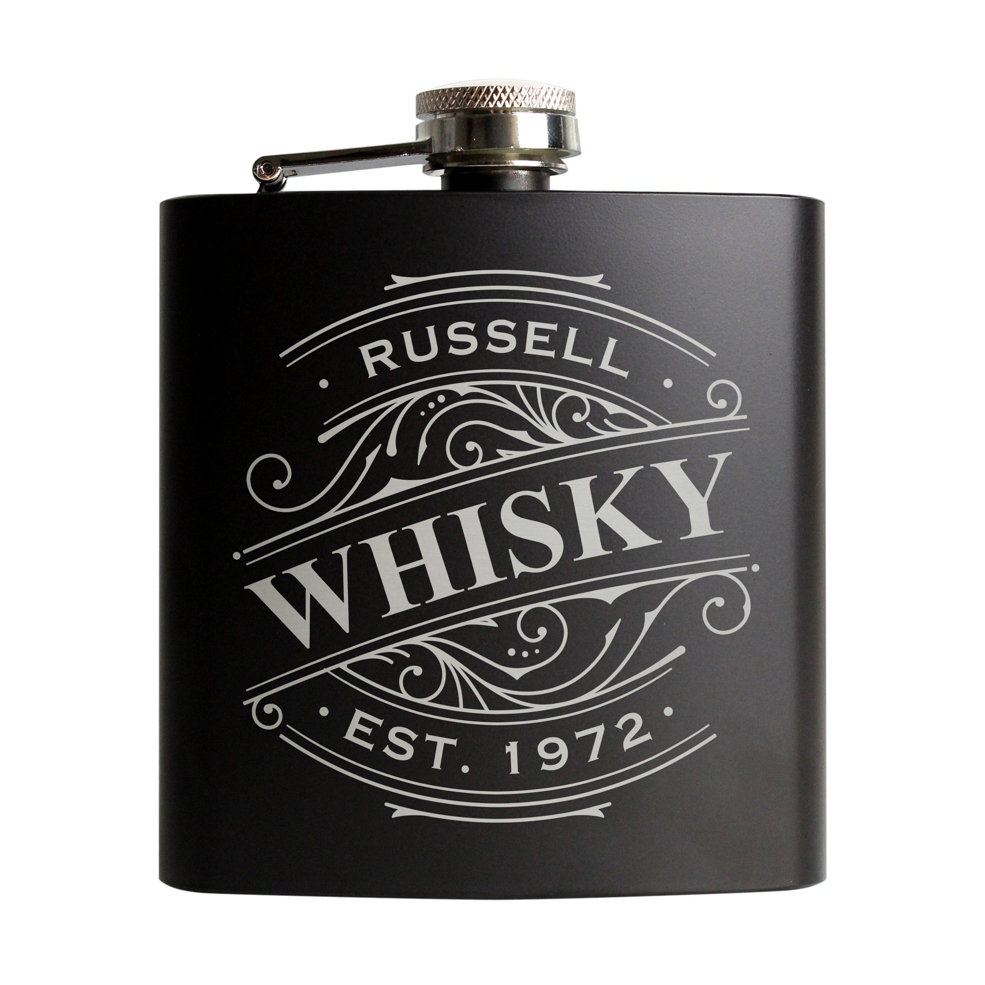 Personalised Spirit Black Hip Flask - image 5