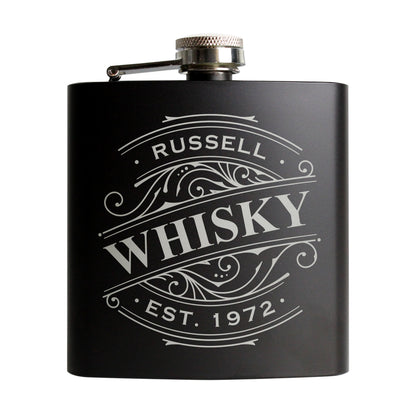 Personalised Spirit Black Hip Flask - image 5