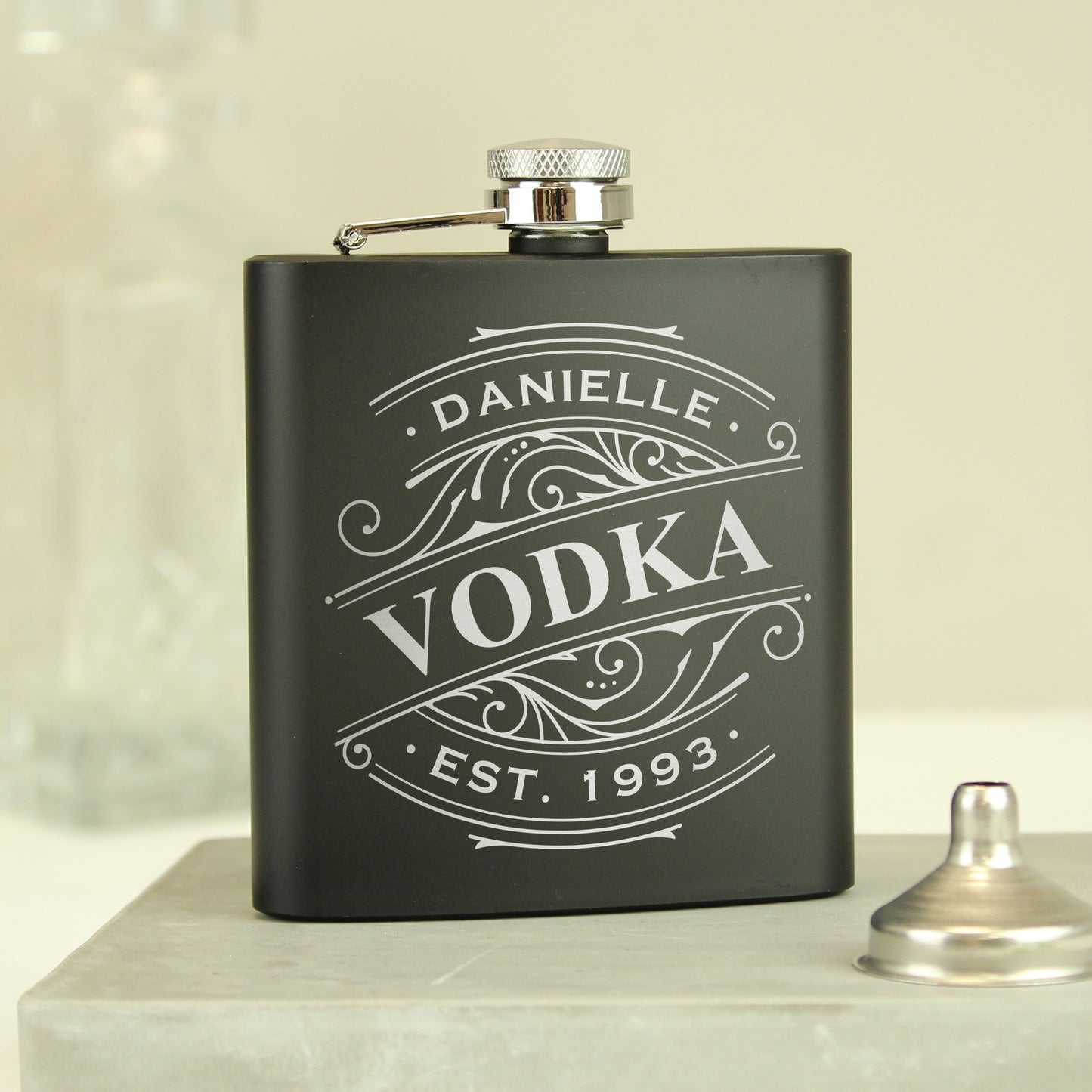 Personalised Spirit Black Hip Flask - image 6