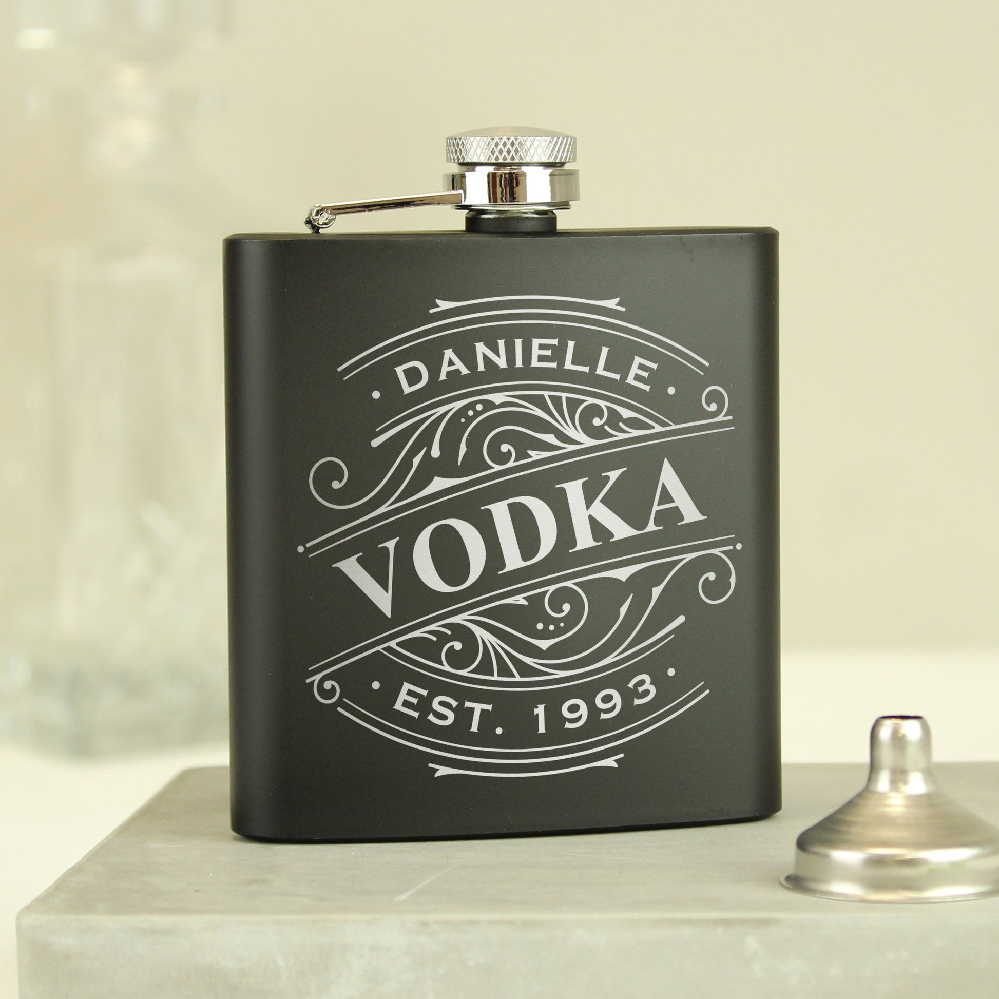 Personalised Spirit Black Hip Flask - image 6