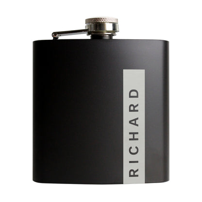 Personalised Name Only Black Hip Flask - image 5