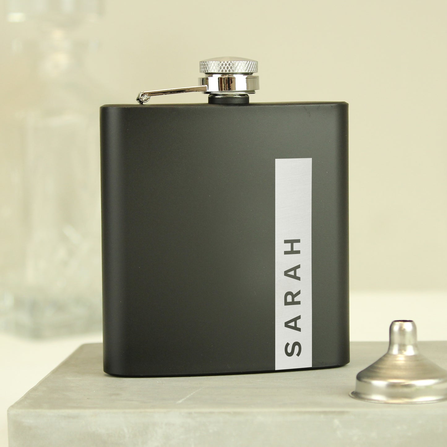Personalised Name Only Black Hip Flask - image 6