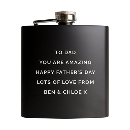 Personalised Free Text Black Hip Flask - image 5