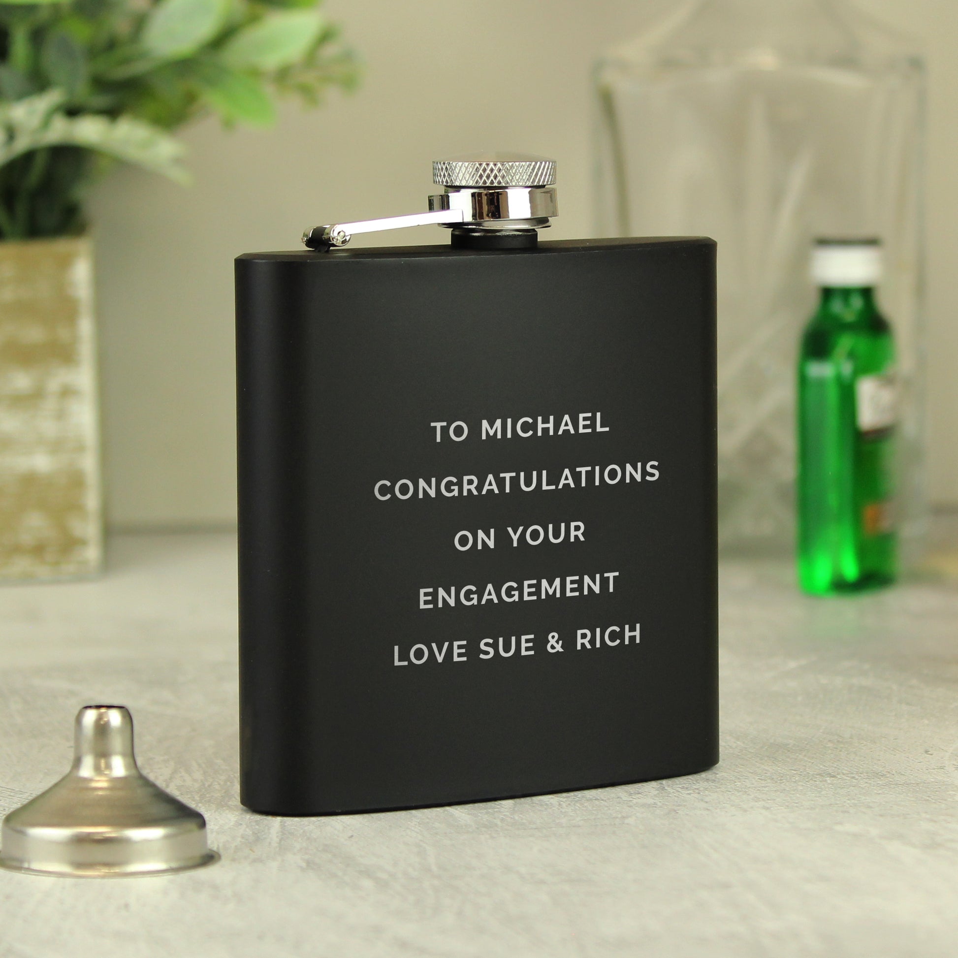 Personalised Free Text Black Hip Flask - image 9