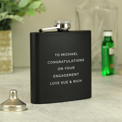 Personalised Free Text Black Hip Flask - image 9