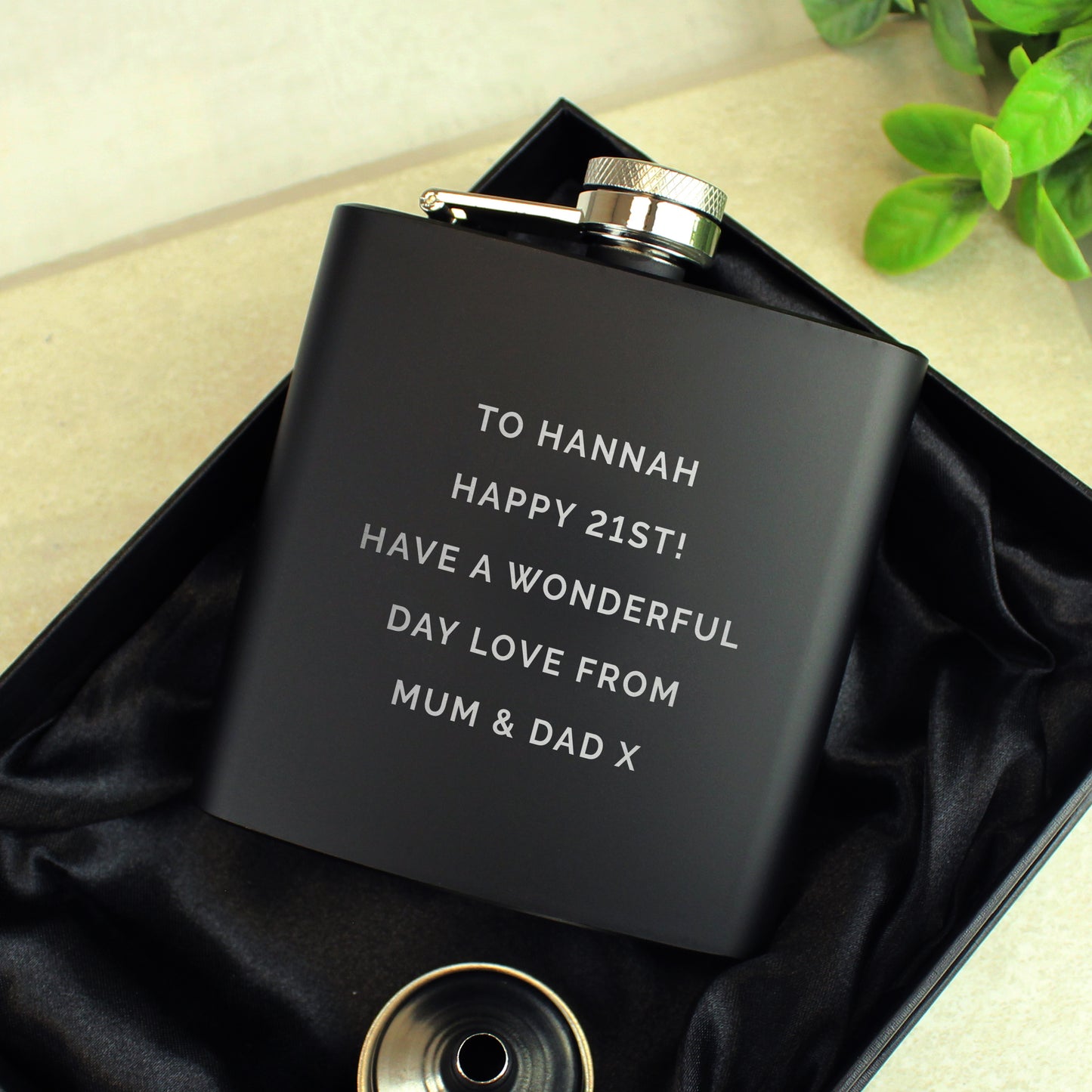 Personalised Free Text Black Hip Flask - image 10