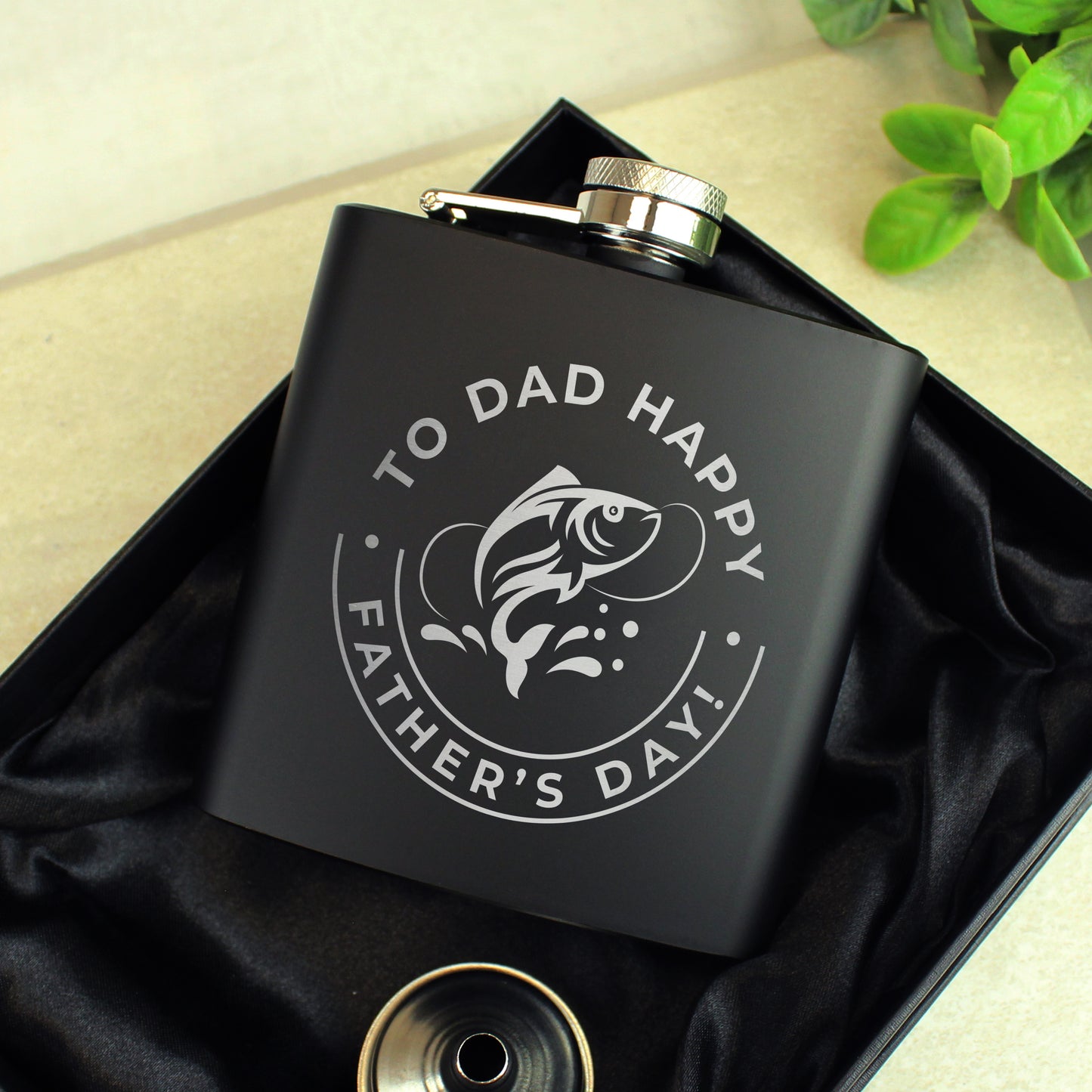 Personalised Fishing Black Hip Flask - image 3
