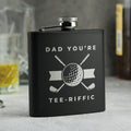 Personalised Golf Black Hip Flask from Heartfelt Gifts