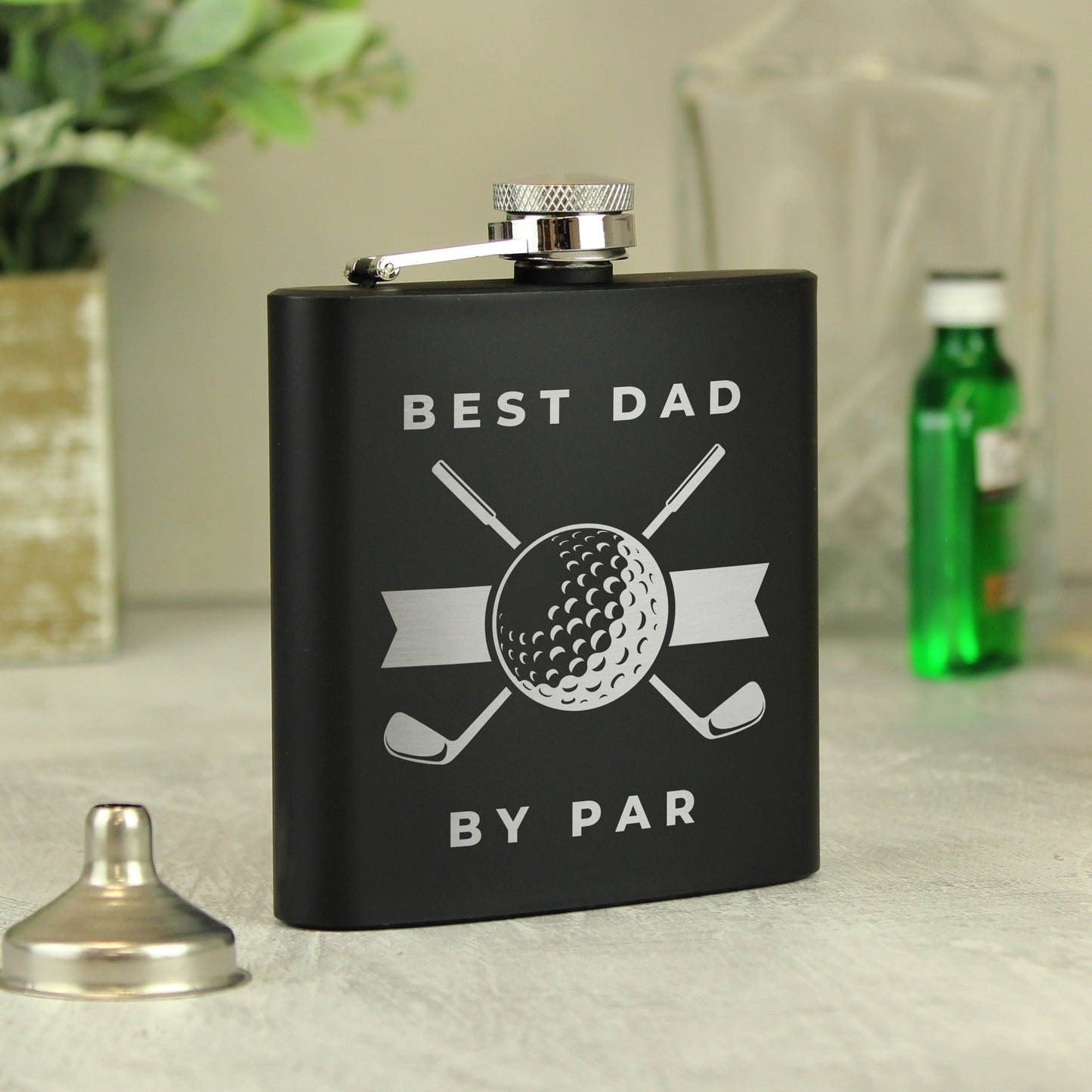 Personalised Golf Black Hip Flask - image 3