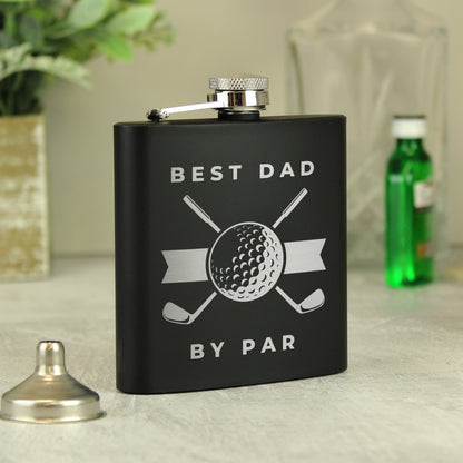 Personalised Golf Black Hip Flask - image 3