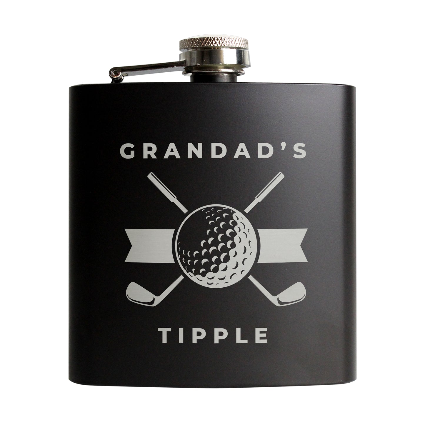Personalised Golf Black Hip Flask - image 5