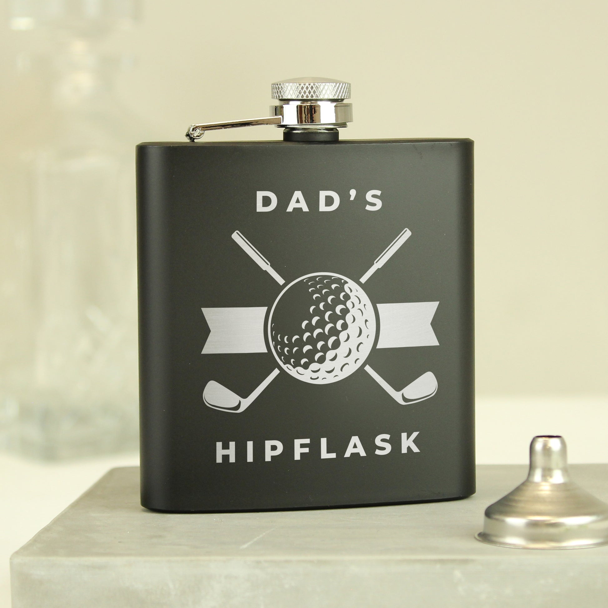 Personalised Golf Black Hip Flask - image 6