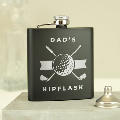 Personalised Golf Black Hip Flask - image 6