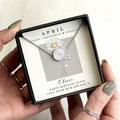 Personalised April Birth Flower Necklace and Box from Heartfelt Gifts