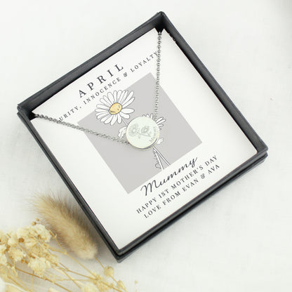 Personalised April Birth Flower Necklace and Box - image 2