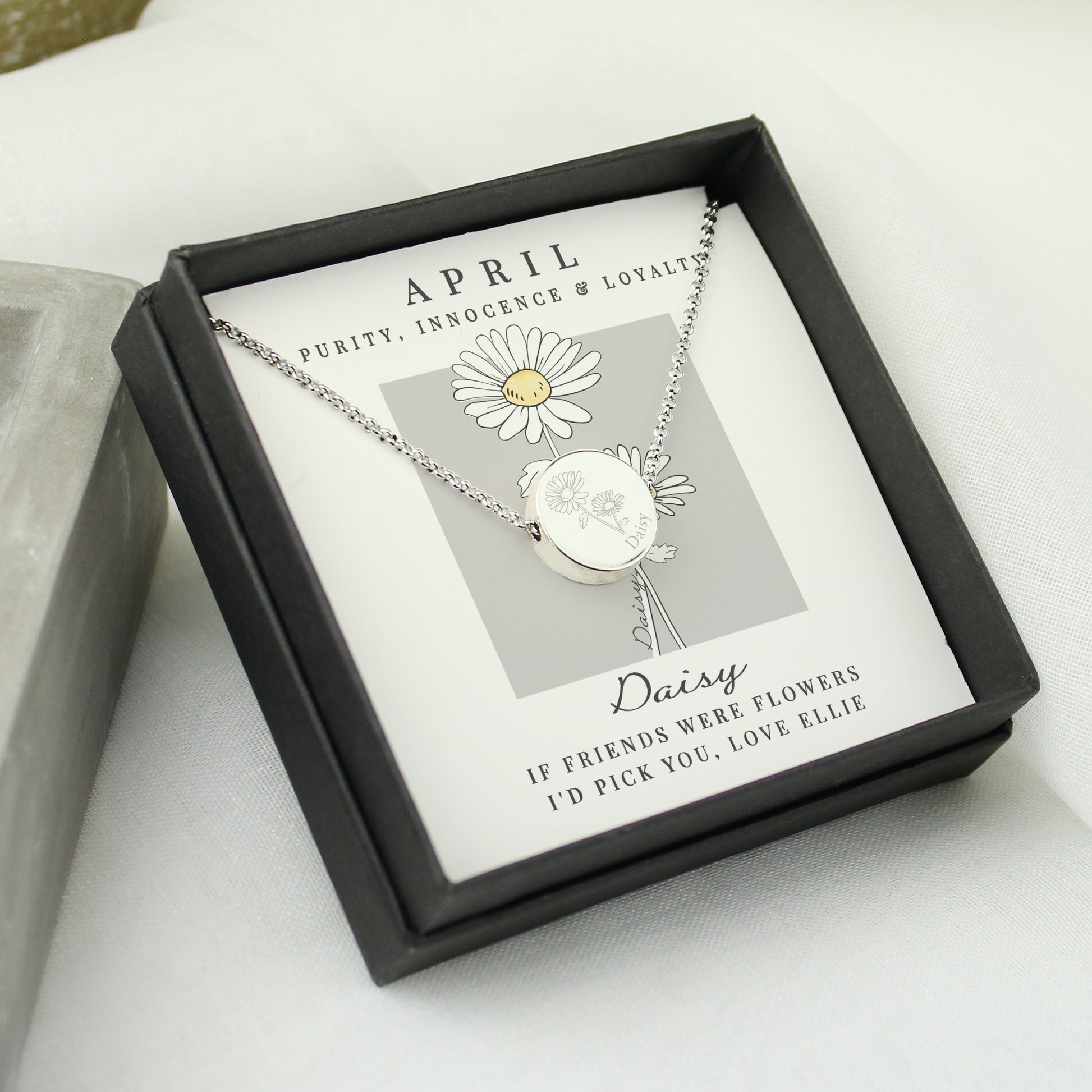 Personalised April Birth Flower Necklace and Box - image 3