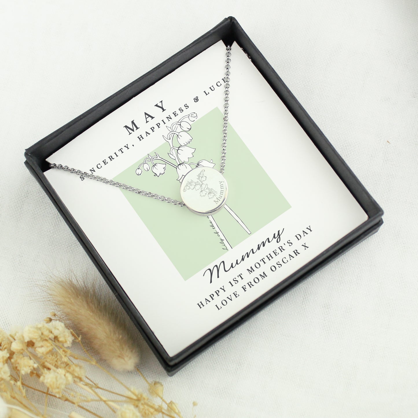 Personalised May Birth Flower Necklace and Box - image 2