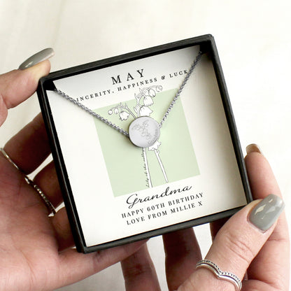 Personalised May Birth Flower Necklace and Box - image 4
