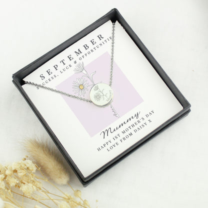 Personalised September Birth Flower Necklace and Box - image 2