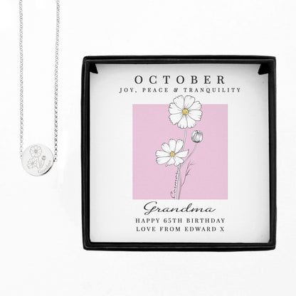Personalised October Birth Flower Necklace and Box - image 5