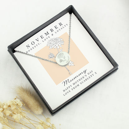 Personalised November Birth Flower Necklace and Box - image 2