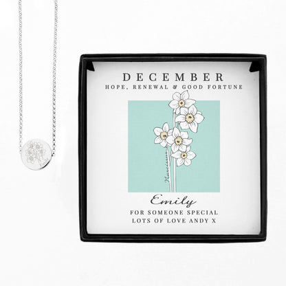 Personalised December Birth Flower Necklace and Box - image 5
