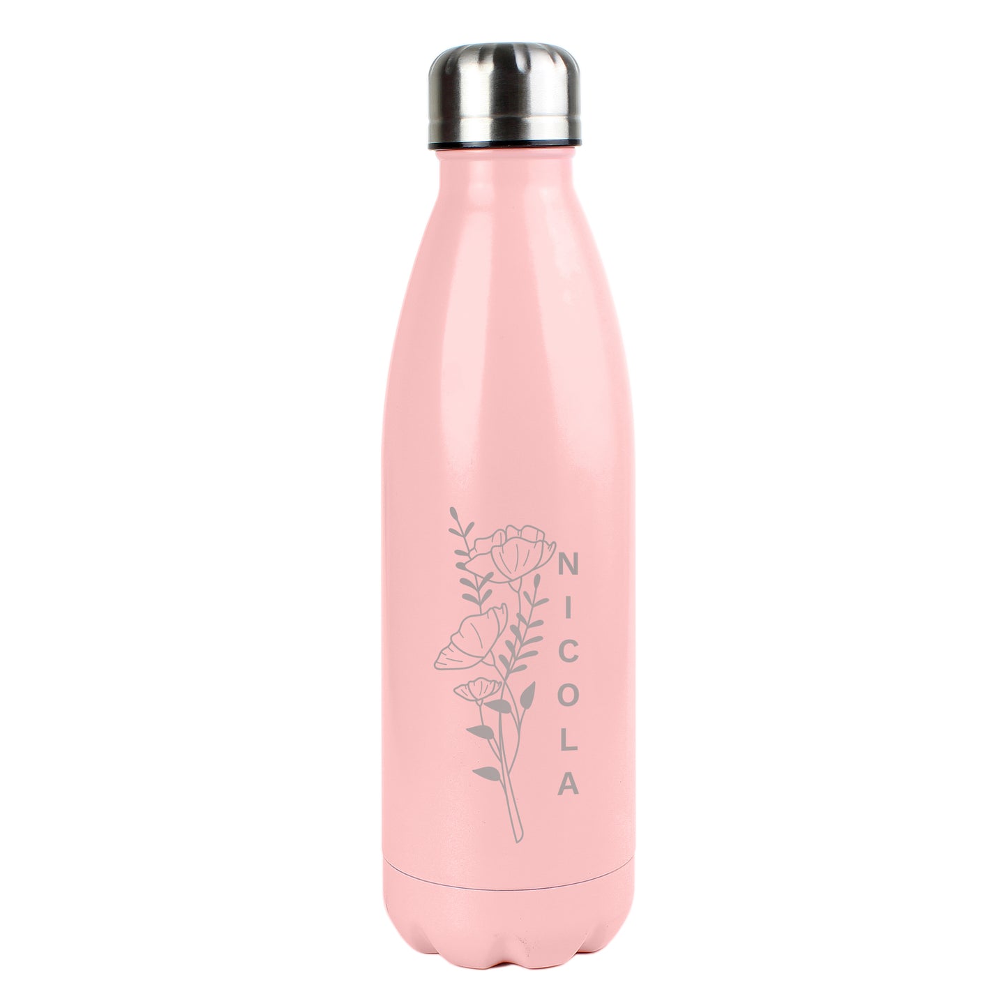 Personalised Floral Pink Metal Insulated Drinks Bottle - image 5