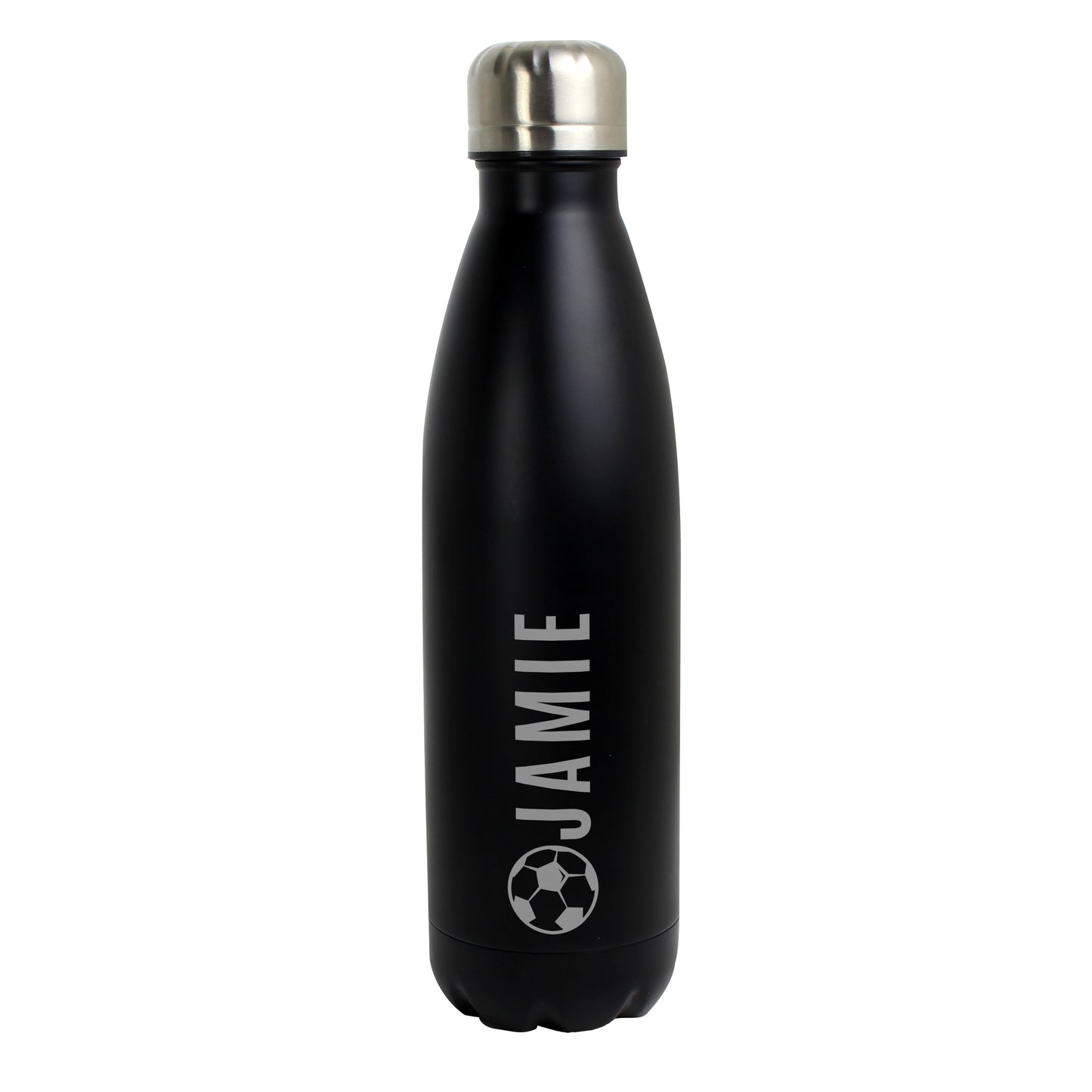 Personalised Football Black Metal Insulated Drinks Bottle - image 5