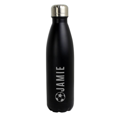Personalised Football Black Metal Insulated Drinks Bottle - image 5